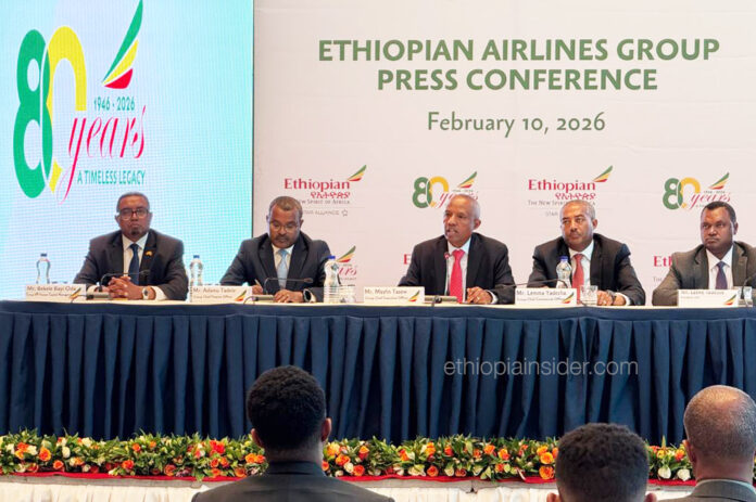Ethiopian Airlines Group press conference on February 10, 2026 at Skylight Hotel (Ethiopia Insider)