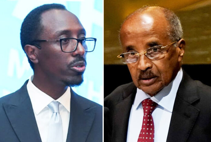 Ethiopian Foreign Minister Dr Gedion Timothewos and his Eritrean Counterpart Osman Saleh