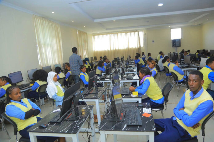 Students took 12th grade online exam at a school in Addis Ababa (July 3, 2026)