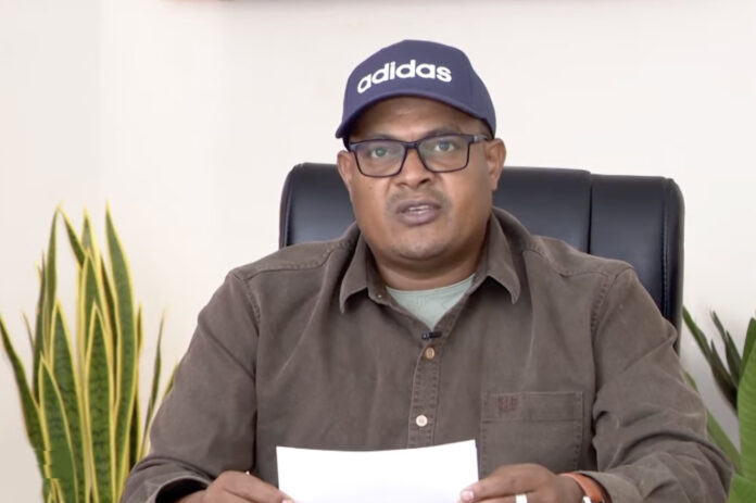 Zemene Kasse, Chairman of Ethiopian People Forces, read the press statement on Sep 20, 2026